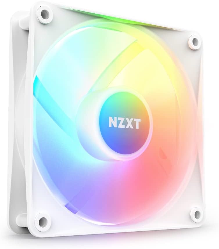 NZXT F120 RGB Core – 120 mm nabenmontierter RGB-Lüfter – 8 einzeln ansteuerbare LEDs – Halbtranspare