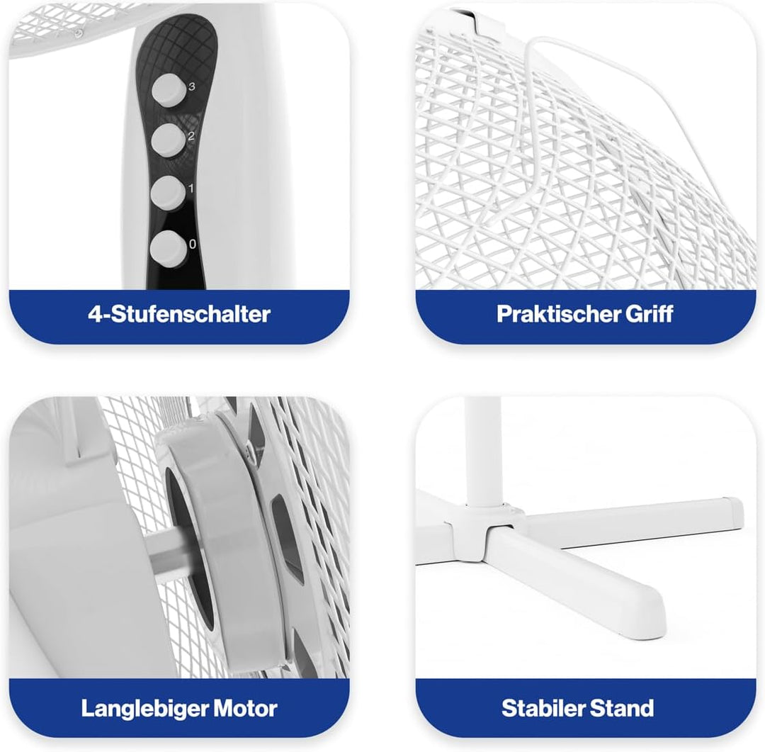 Clatronic Standventilator Ventilator Fan VL 3603 S; sehr leise; Durchmesser 40 cm; Oszillierend/Rota