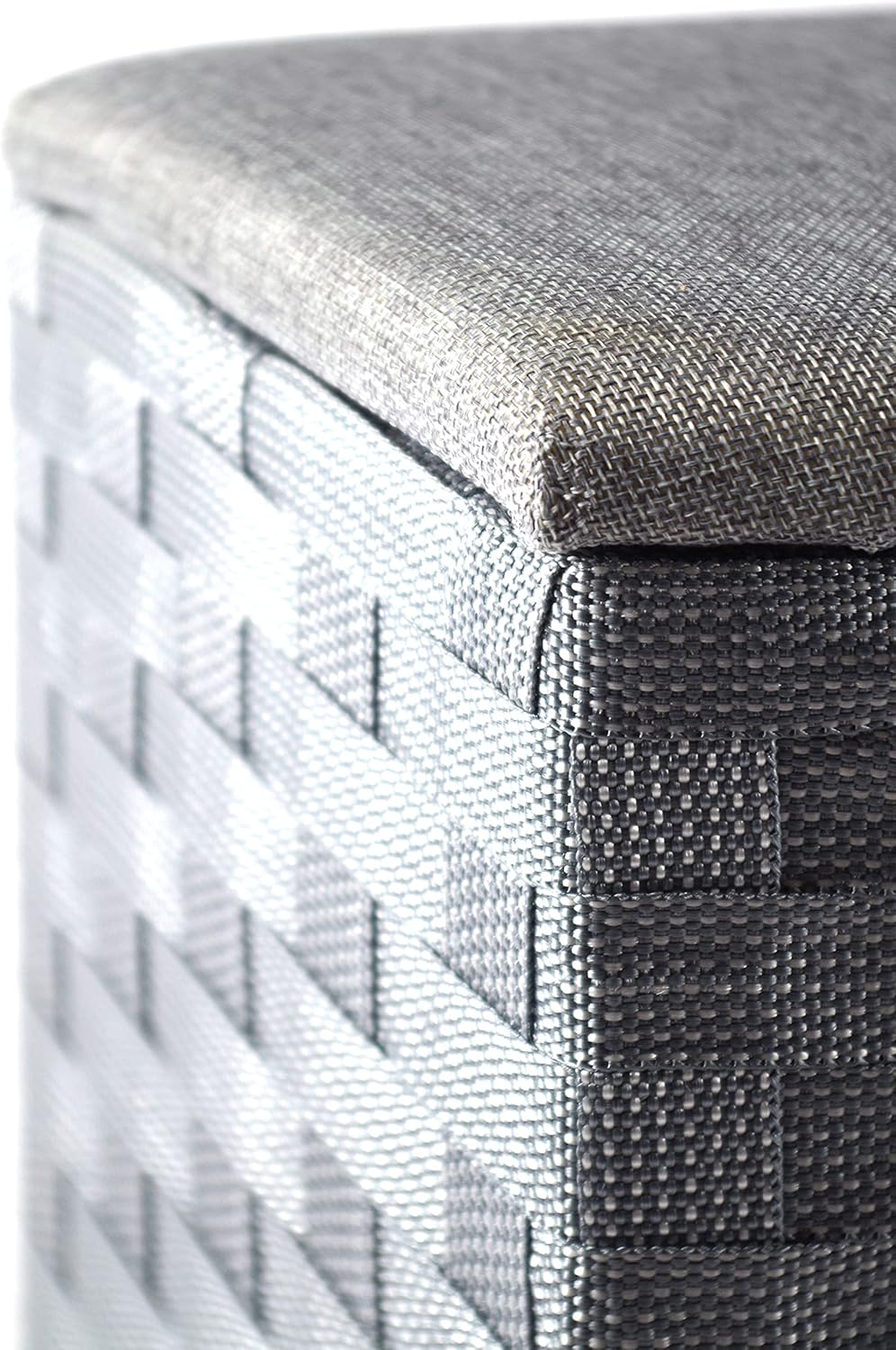 Kobolo Wäschebehälter aus Nylon | grau | 45x33x53 cm | robuster Wäschesammler | Wäschebox für Textil