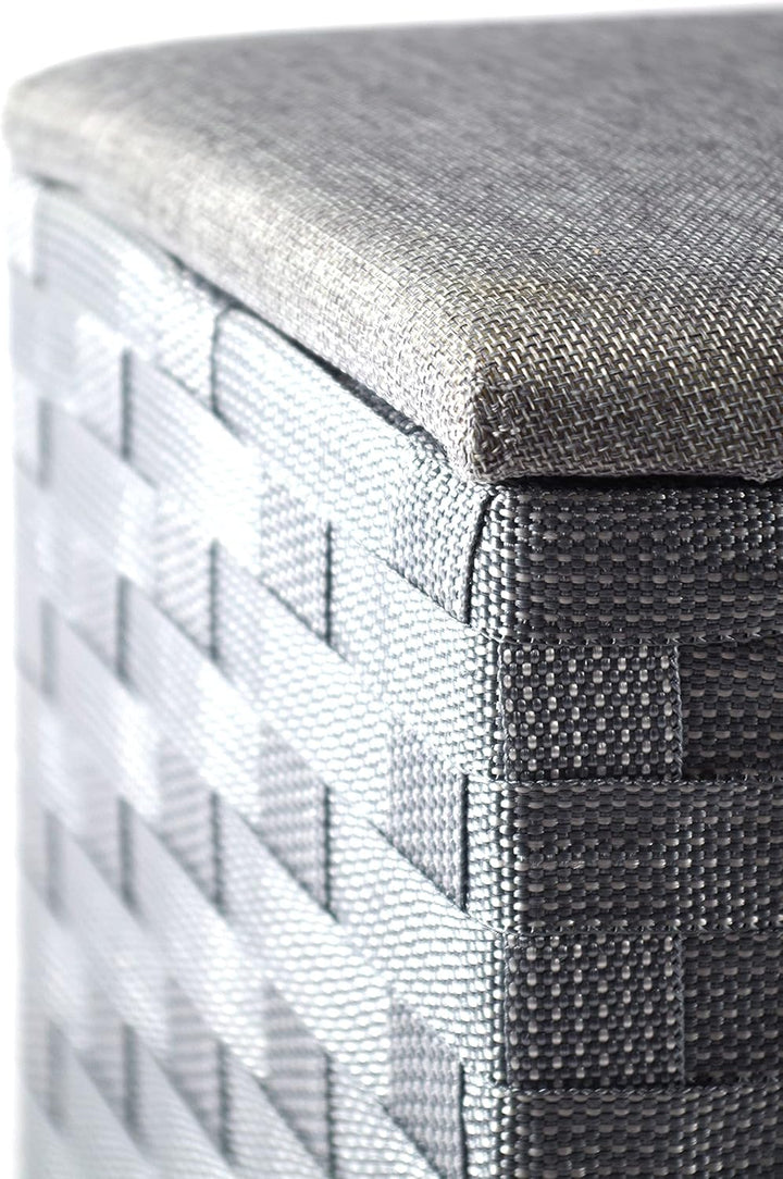 Kobolo Wäschebehälter aus Nylon | grau | 45x33x53 cm | robuster Wäschesammler | Wäschebox für Textil