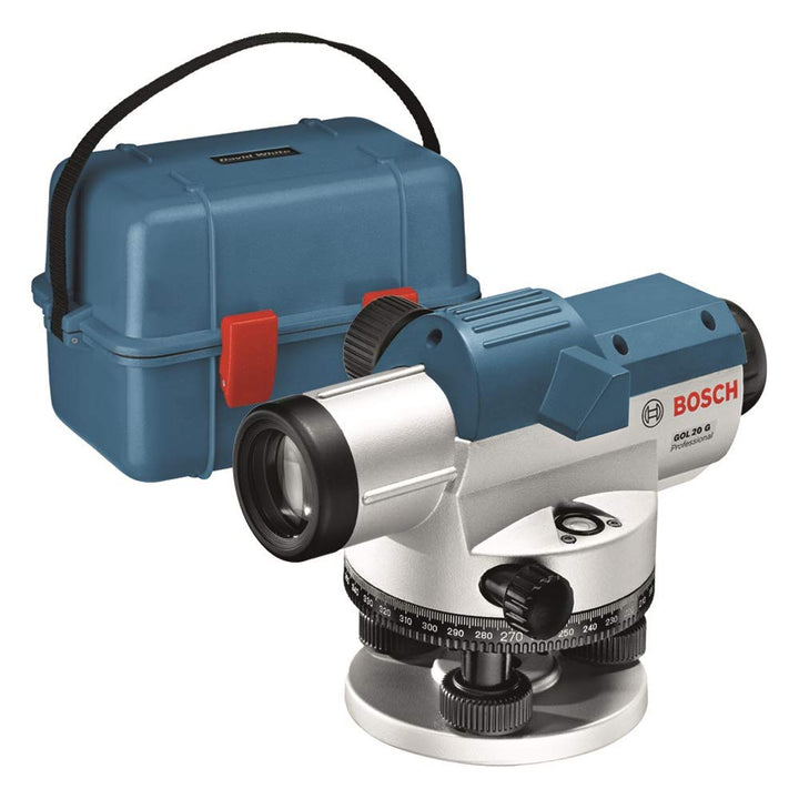 Bosch Professional Optisches Nivelliergerät GOL 20 G (20-fache Vergrösserung, Masseinheit: 400 Gon,