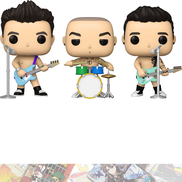 Mark Hoppu s, Travis Barke r, T o m DeLonge: P o p ! Rocks Vinyl Figurine & 1 Music Themed Trading C