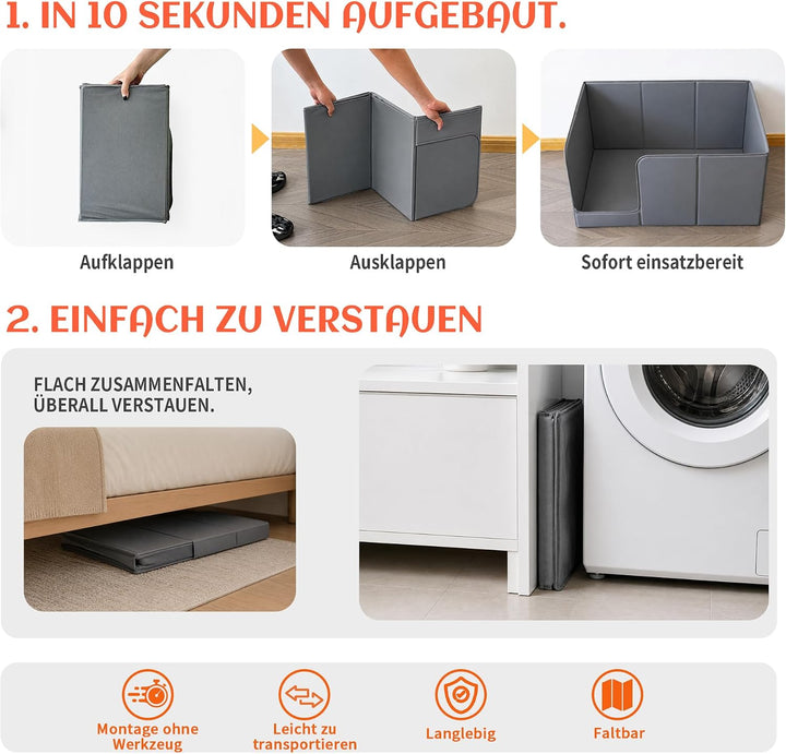 PETKARAY Extra Grosse Katzentoiletten Einfassung, Wasserdicht, Spritzschutz, Spritzschutz