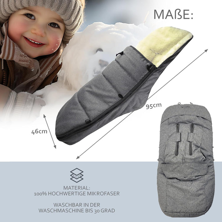 BAMBINIWELT Winterfusssack kompatibel mit Bugaboo Cameleon, Sitzauflage, mit Lammwolle, Winterfusssa