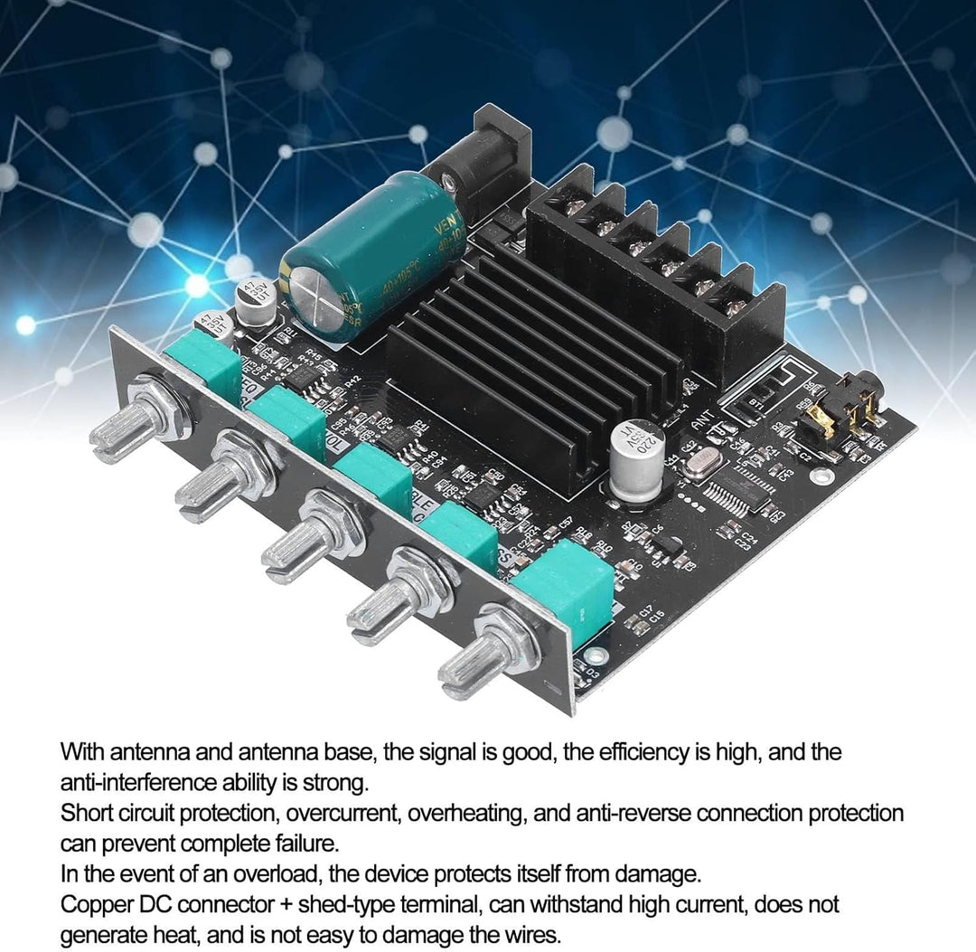 ZK-MT21 Bluetooth-Leistungsverstärkerplatine 2.1-Kanal-Verstärkermodul Audio-Leistungsverstärkerplat