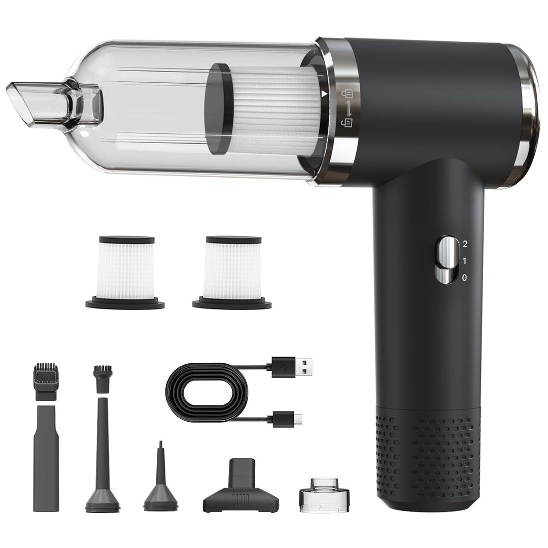Handstaubsauger Akku, 22000Pa Mini Staubsauger Auto mit 25–35 Minuten, 4 in 1 Autostaubsauger Kabell