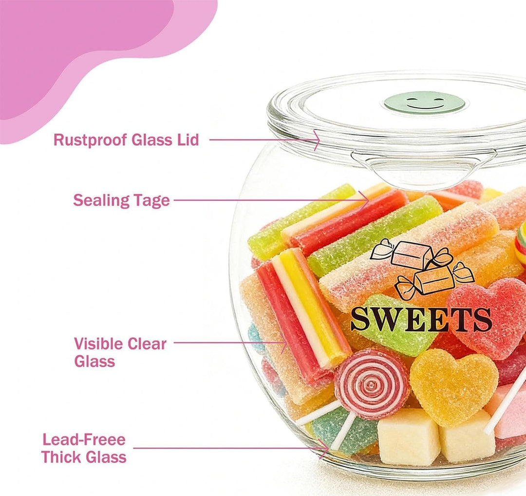 Keksdose mit Deckel,Candy bar zubehör,Süssigkeiten glas,Bonbonglas,PET transparent,Vorratsdose für K