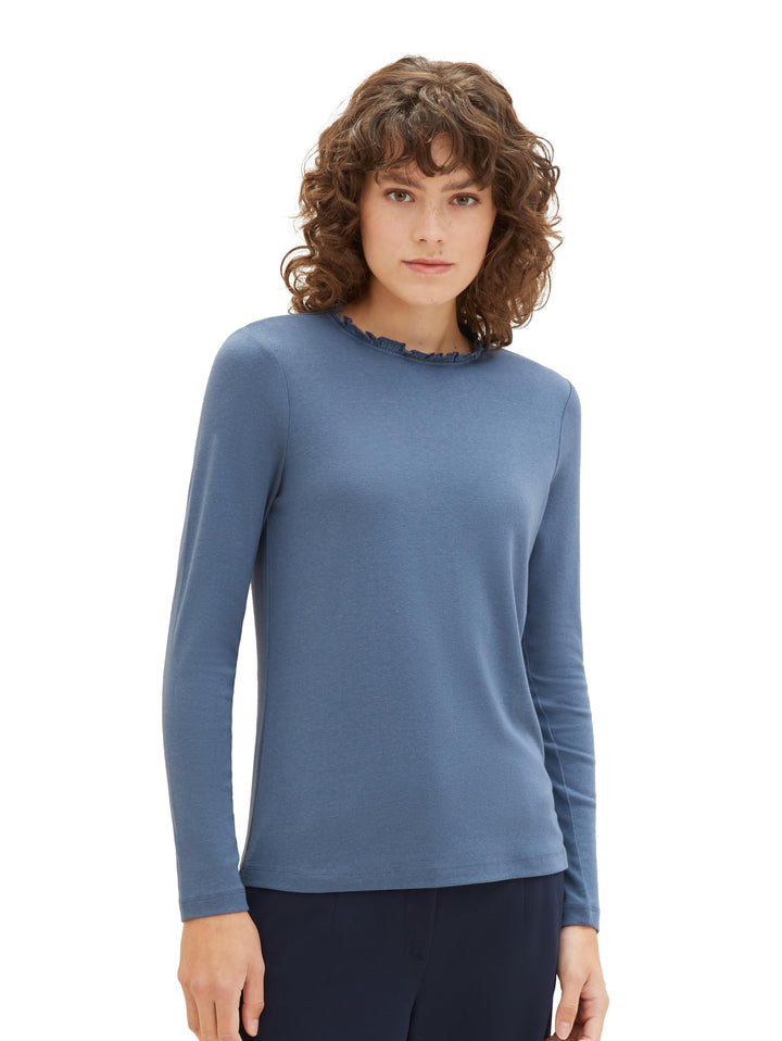 Tom Tailor Damen 1039095 Longsleeve T-Shirt (1er Pack) M 10904 - Stormy Sea Blue, M 10904 - Stormy S