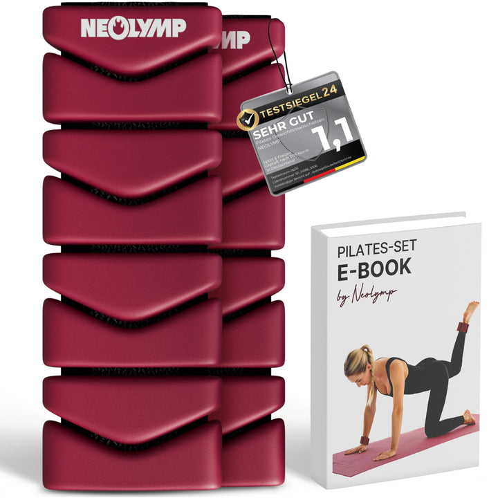 NEOLYMP Pilates Gewichtsmanschetten 2er Set – je 0,5 kg Ankle Weights aus Silikon – verstellbare Gew