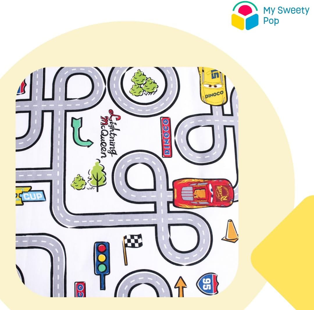 My sweety pop Baby-Bettwäsche Cars, 2-teilig, Bettbezug | Wendbar, 100 x 135 cm, Kissenbezug 40 x 60