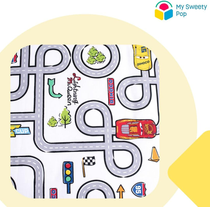 My sweety pop Baby-Bettwäsche Cars, 2-teilig, Bettbezug | Wendbar, 100 x 135 cm, Kissenbezug 40 x 60