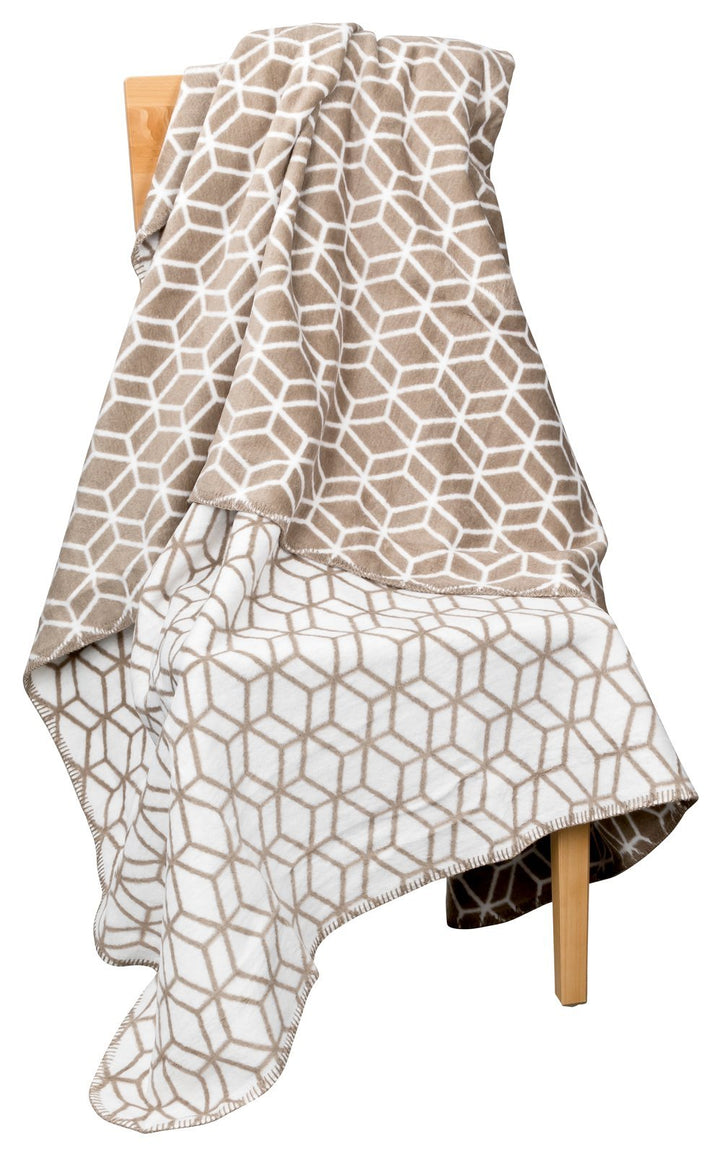 Moon 3D Luxus Kuscheldecke Wolldecke 150x200-beige, Beige