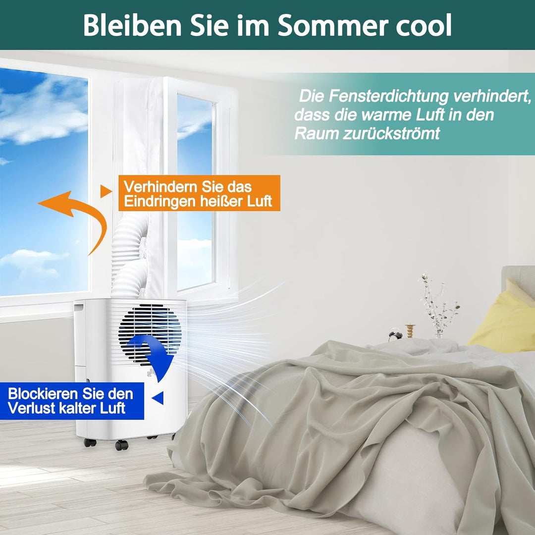 Flow fire 400 cm Mobile Klimaanlage Fensterabdichtung, Klimagerät Fensterabdichtung Funktioniert mit