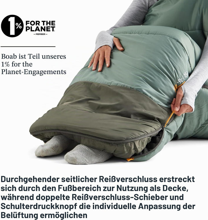 SEA TO SUMMIT - Boab Schlafsack aus Kunstfaser (–9 °C) - Rechteckig - Durchgehender Reissverschluss