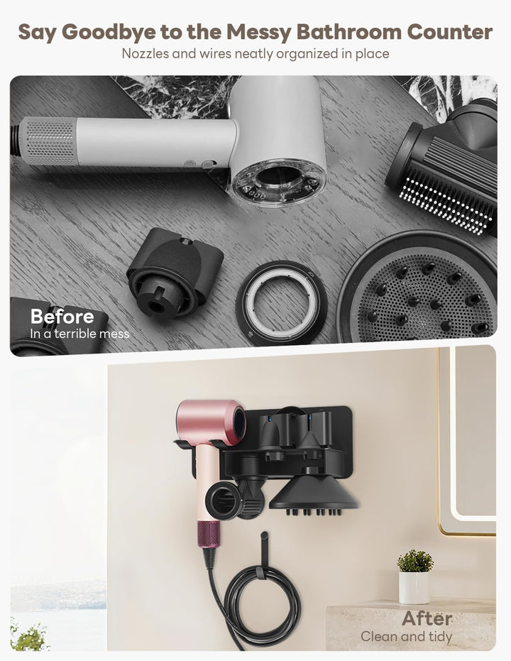 Fönhalter ohne Bohren, Föhn Halterung kompatibel mit Dyson Supersonic Nural, Metall Wandmontage Fönh