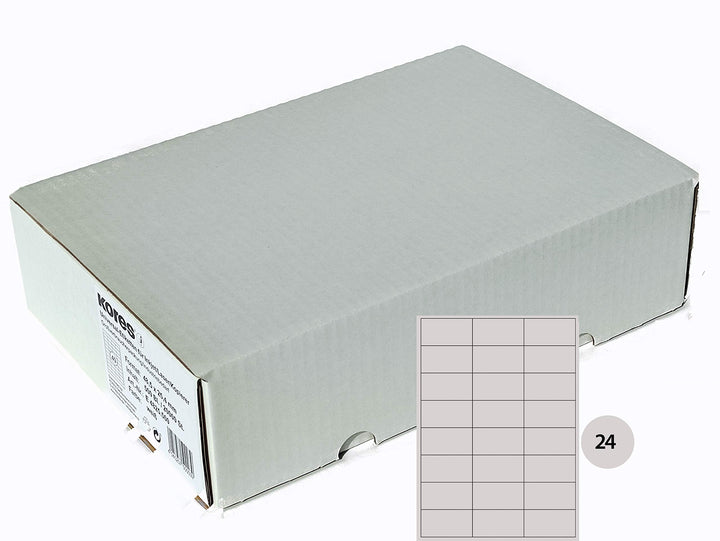 Kores - Universelle selbstklebende rechteckige Etiketten, 500 Blatt Format Weiss mit Etiketten 70 x