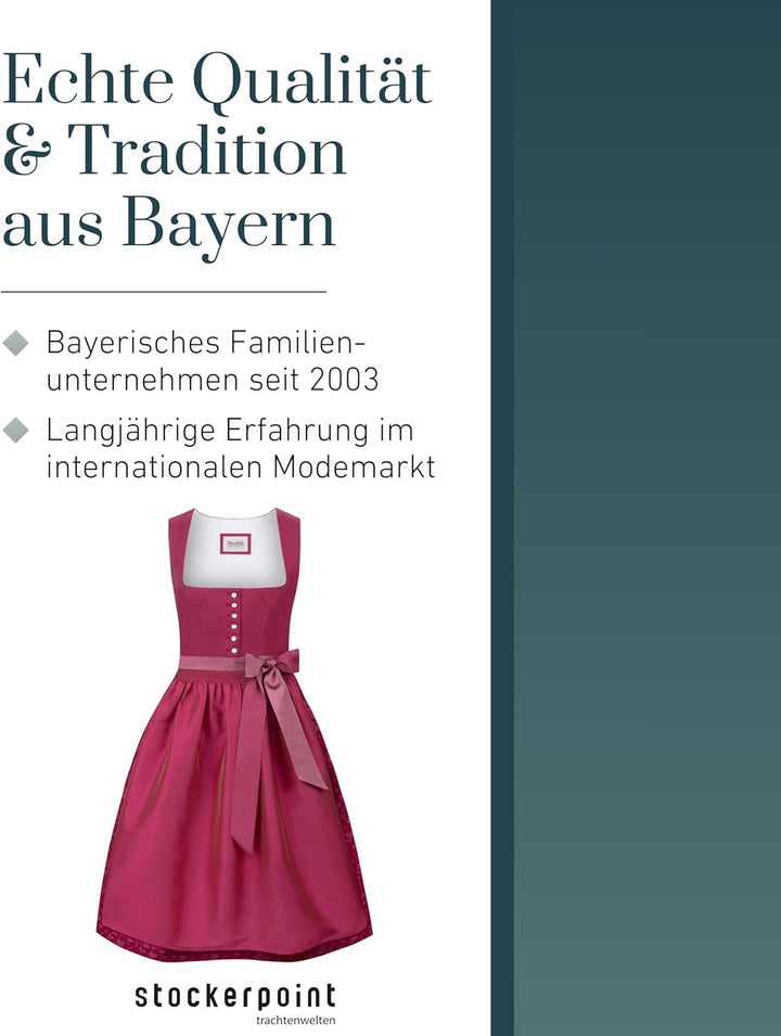Stockerpoint Damen Dirndl Viano Kleid für besondere Anlässe 34 Beere, 34 Beere