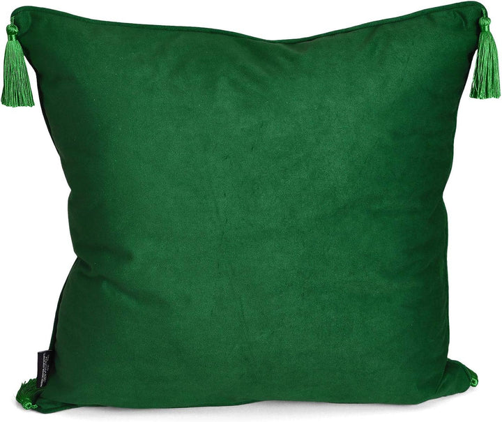 Elbenwald Harry Potter Kissen mit Quasten im Slytherin Design mit gesticktem Wappenpatch in den Haus