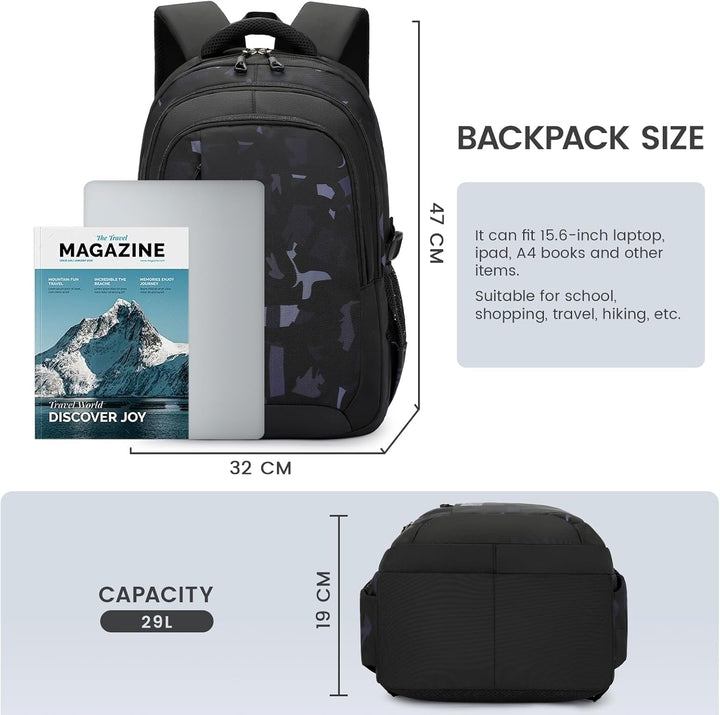 Amythe Rucksack Teenager Schulrucksack - Lässiger Daypack Herren, Schultasche für Jungen der 4.- 9.
