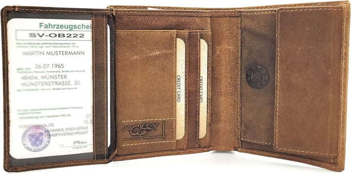 Jockey Club echt Leder Geldbörse Portemonnaie Geldbeutel mit RFID NFC Schutz Vintage