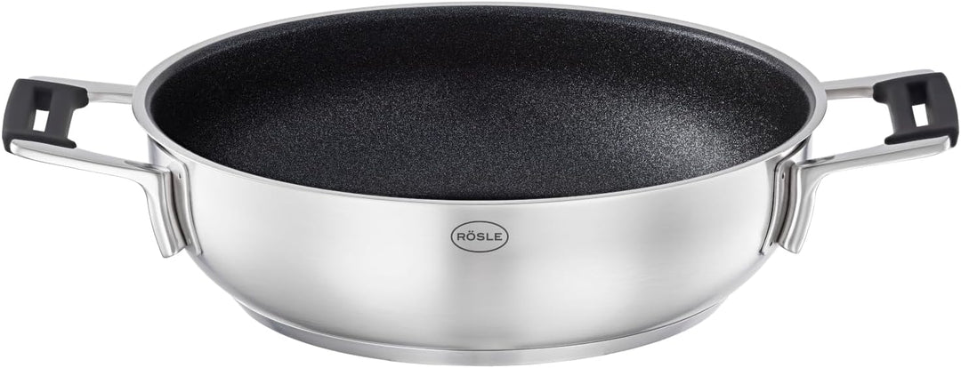 RÖSLE SILENCE PRO Servierpfanne, Pfanne mit kratzfester Premium-Antihaftversiegelung ProResist, Sili