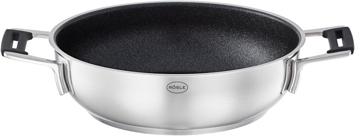 RÖSLE SILENCE PRO Servierpfanne, Pfanne mit kratzfester Premium-Antihaftversiegelung ProResist, Sili