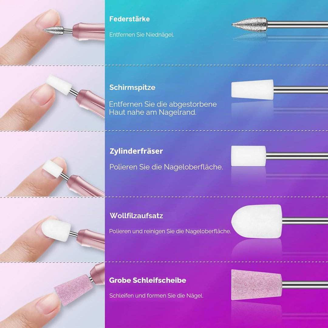 26Stück Nagelfräser Bits Set, 3/32&