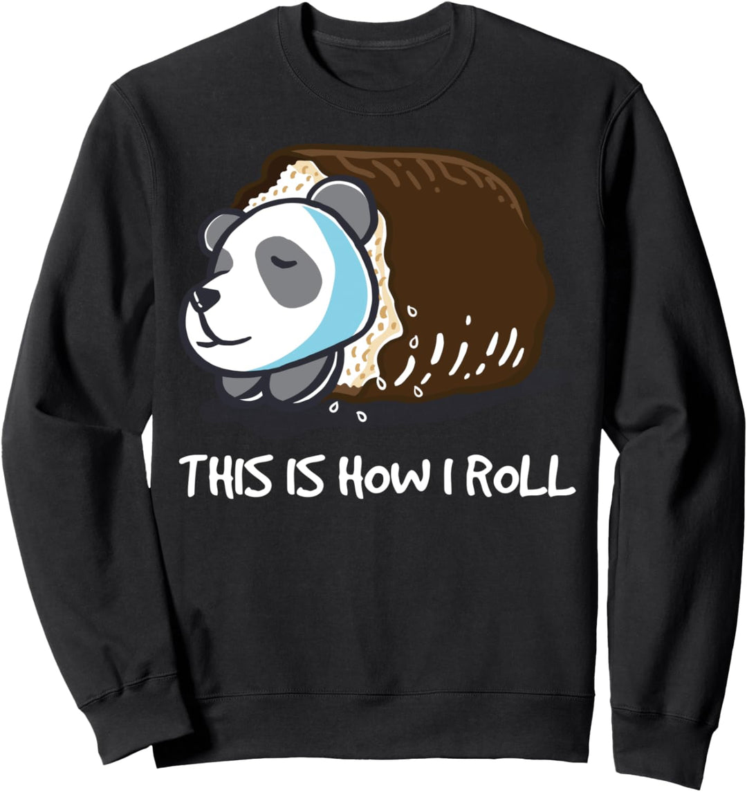 This Is How I Roll Panda Anime Kawaii Sushi Rolle Pandabär Sweatshirt