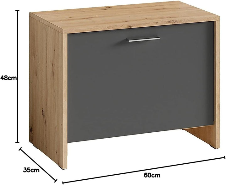 byLIVING Sitzbank Ben/Schuhschrank in Artisan Eiche-Optik Hellbraun/Front anthrazit/kleine Flur-Komm