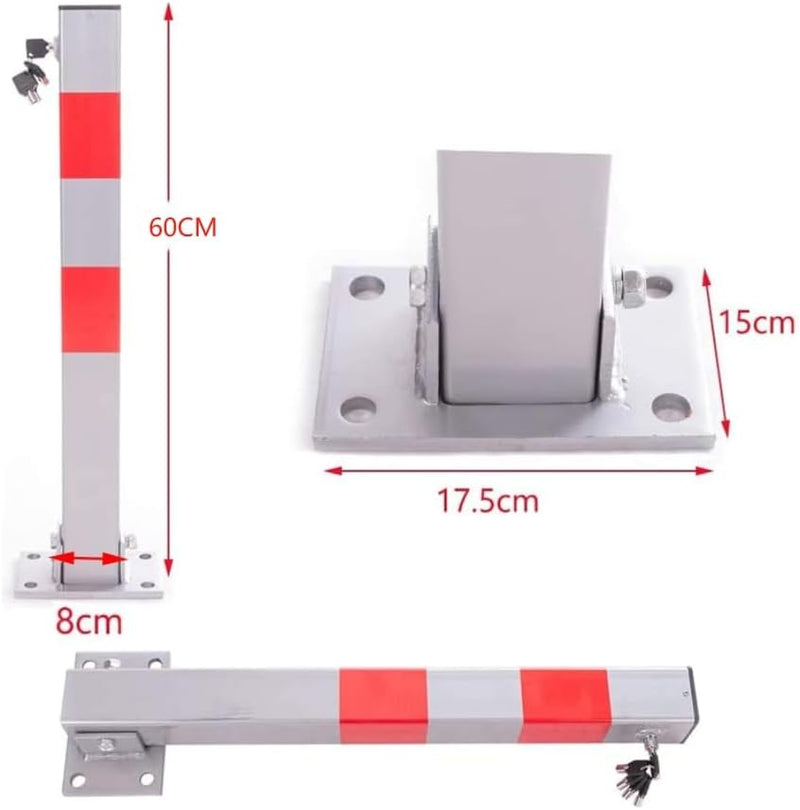 RMAN Parkpfosten Parkplatzsperre 70cm Klappbare Absperrpfosten mit 5 Schlüsse Sperrpfosten Robust un