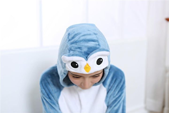 Tierkostüme Tier-Einteiler für Erwachsene, Halloween, Cosplay, Kostüm, mit Kapuze, Loungewear S Eule