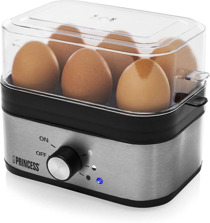 Princess Eierkocher 350 Watt für 1-6 Eier mit Härtegradeinstellung, 262041, 6 Eier