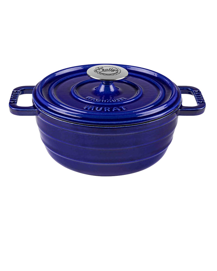 Sallys Medium Gourmet Gusseisentopf mit Deckel, emaillierte Beschichtung, Für alle Herdarten, ofenfe