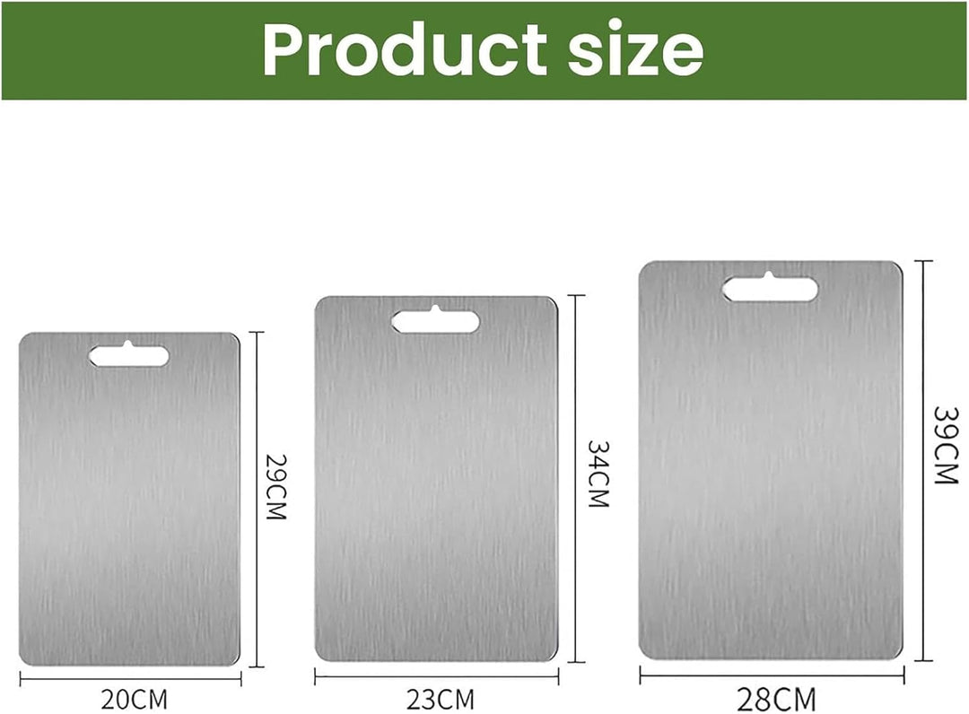 3 Stück Titan Schneidebrett, Titanium Cutting Board, Edelstahl Schneidebrett, Erstklassige Titan-Sch
