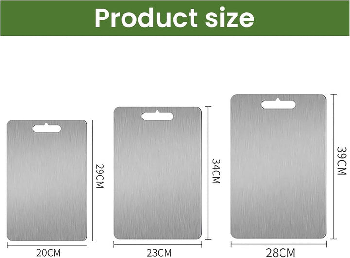 3 Stück Titan Schneidebrett, Titanium Cutting Board, Edelstahl Schneidebrett, Erstklassige Titan-Sch