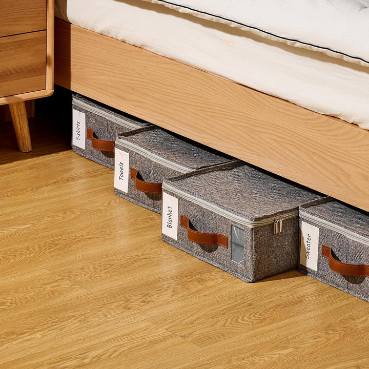 Bettwäsche-Organizer 8er Pack – Faltbarer Leinen-Schrankorganizer mit versiegeltem Design, Sichtfens