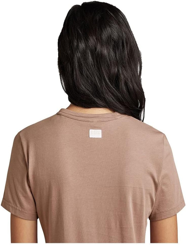 G-STAR RAW Damen Puff Logo Slim T-Shirt Tops L Braun (Chocolate Berry D22761-336-b113), L Braun (Cho