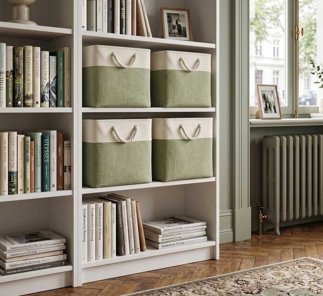 SOCOHOME Aufbewahrungsboxen Stoff, 25x25x25cm körbe Aufbewahrung für Spielzeug Regal Garderobe,Wasch