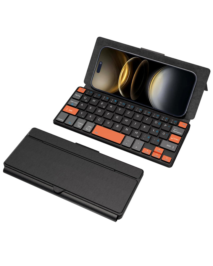 Doohoeek Dual Bluetooth Tastatur für Handy, Mini Tragbare Funktastatur für iPhone, iPad mini, Samsun