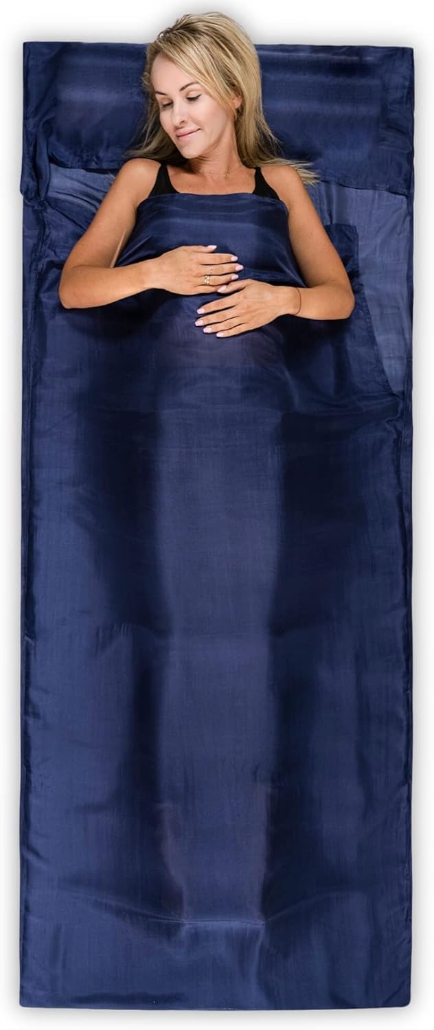 Silkini® - Seidenschlafsack aus 100% Naturseide, Hüttenschlafsack, Inlett, Sommerschlafsack aus echt