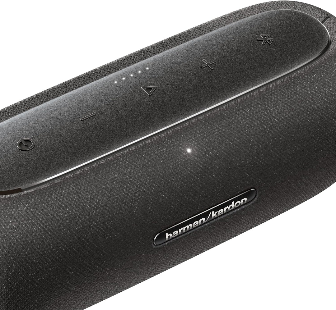 Harman Kardon Luna Bluetooth-Box in Schwarz – Tragbarer, wasserdichter Bluetooth-Lautsprecher – Bis