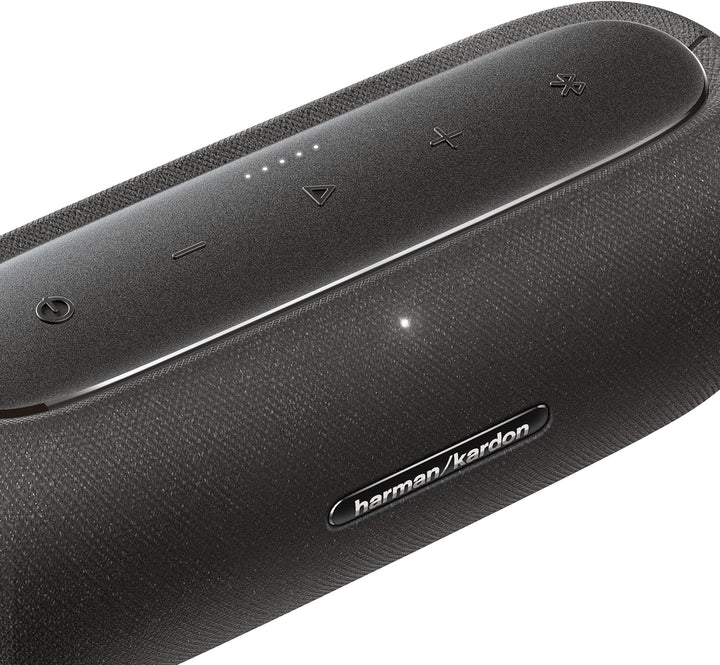 Harman Kardon Luna Bluetooth-Box in Schwarz – Tragbarer, wasserdichter Bluetooth-Lautsprecher – Bis