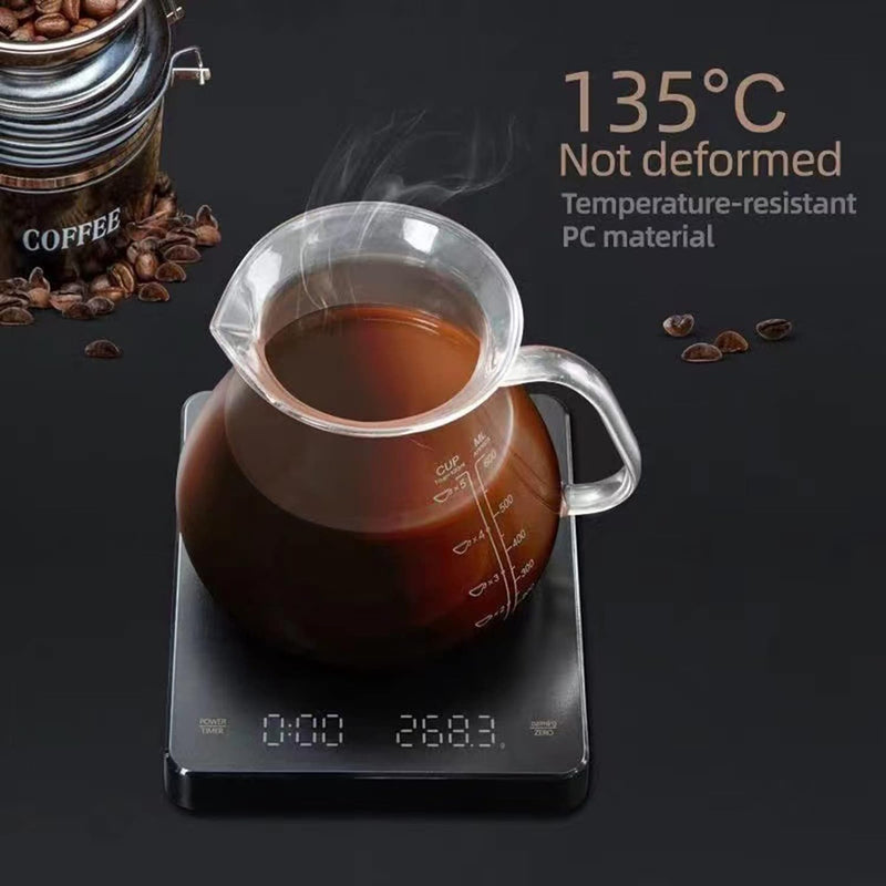 Digitale Kaffeewaage mit Timer 3KG/0.1G Digitale Küchenwaage Klein Elektronische Waage LED Waage für