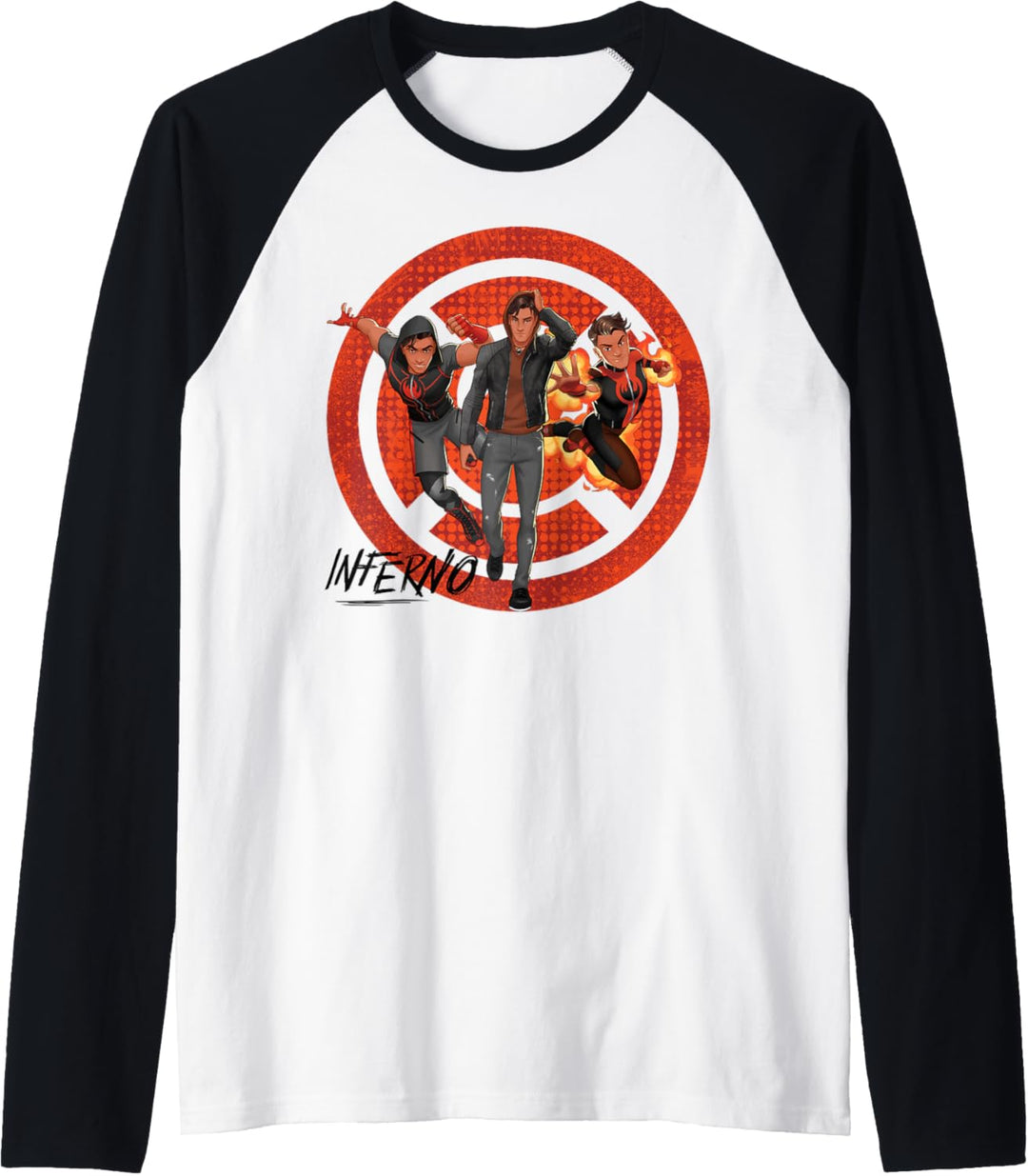 Marvel Rising Secret Warriors Inferno Symbol Collage Raglan