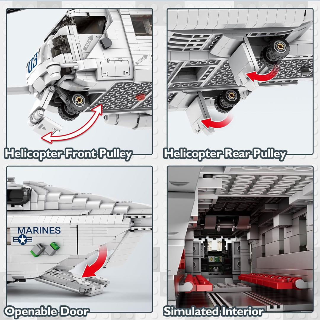JMBricklayer CH-53 Hubschrauber-Bauset 60008, Militärtransporthubschrauber-Spielzeugflugzeugmodellba