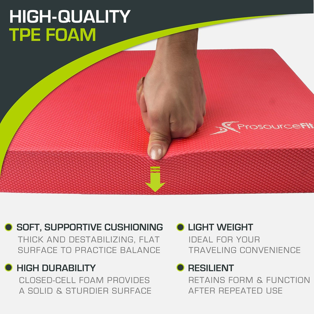 ProsourceFit Übung Balance Pad - Rutschfeste gepolsterte Schaumstoffmatte & Knieschoner für Fitness