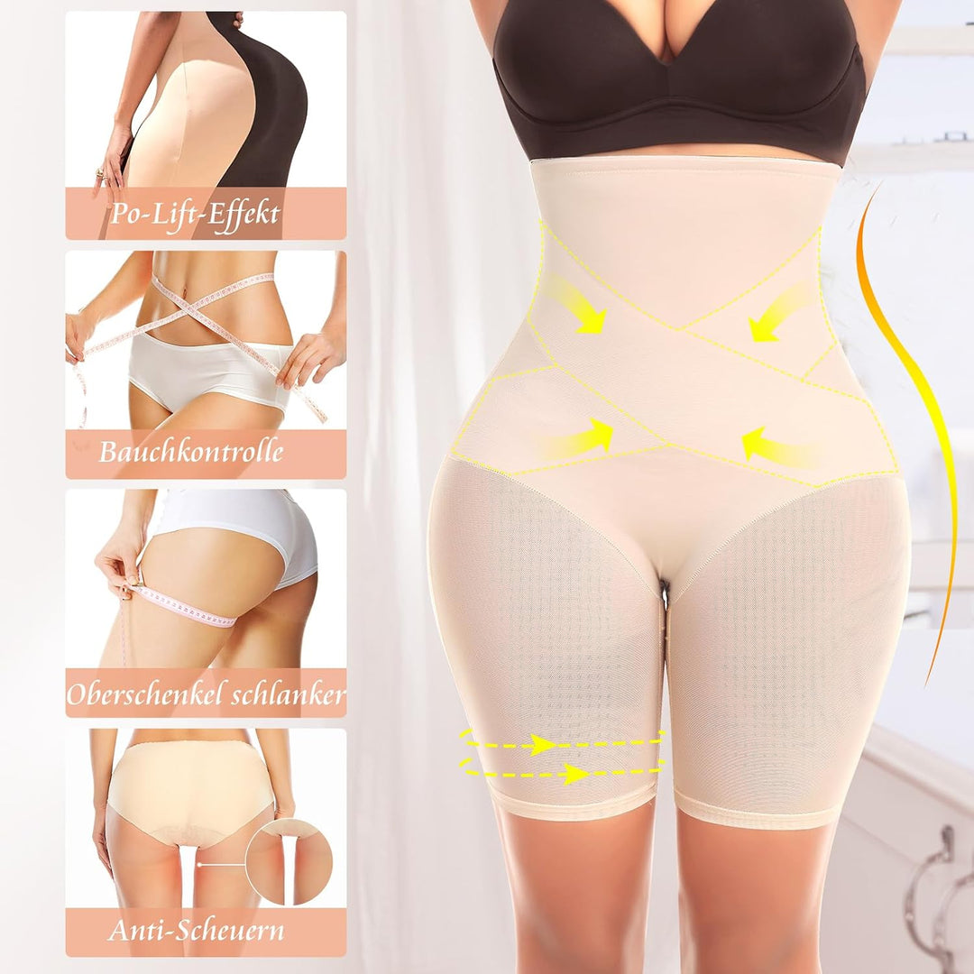 Bauchweg Unterhose Damen Shapewear Miederhose Hohe Taille Unterwäsche Figurenformend Bauchkontrolle