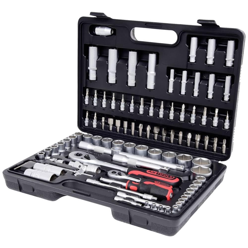 KS Tools 917.0796 1/4 Zoll + 1/2 Zoll Steckschlüssel-Satz | inklusive 2 Umschaltknarren, 45-Zahn | m