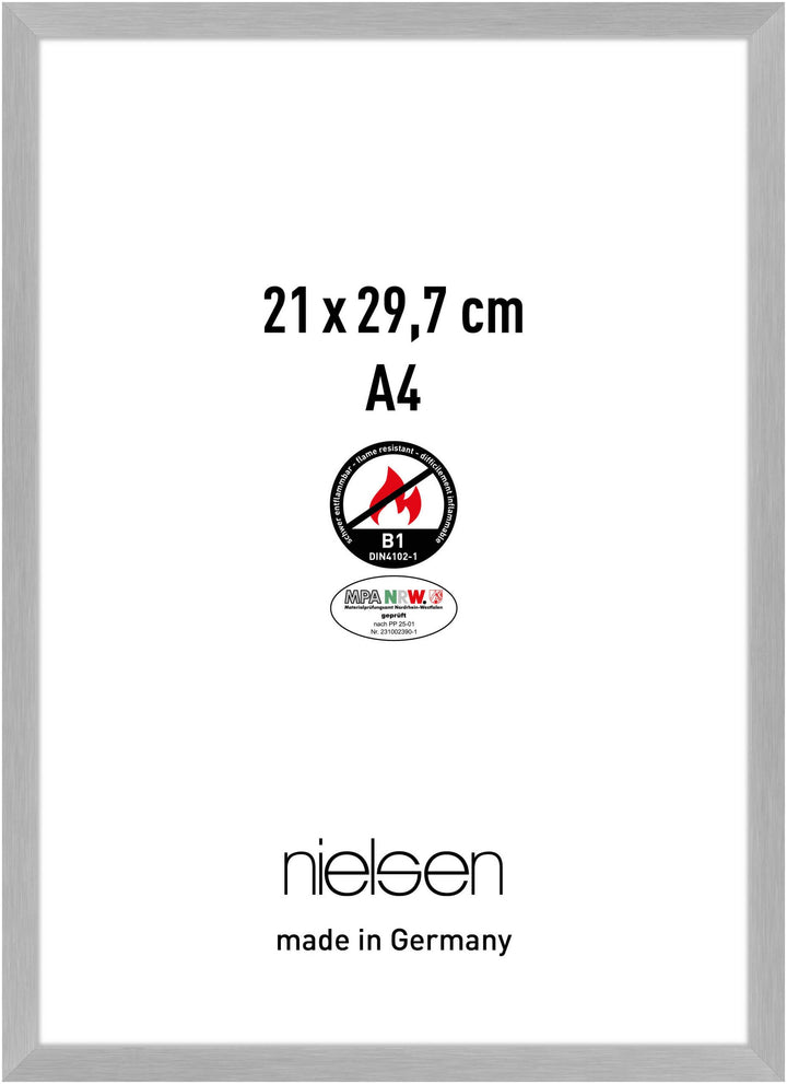 nielsen Aluminium Bilderrahmen C2-B1, 21x29,7 cm (A4), Struktur Silber Matt Struktur Silber Matt 21