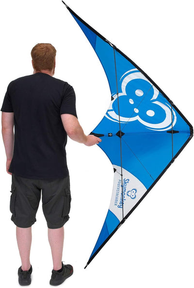 Skymonkey Powerstreamer XXL Lenkdrachen, Sportlenkdrache Fortgeschrittene- 212 cm Blau, Blau